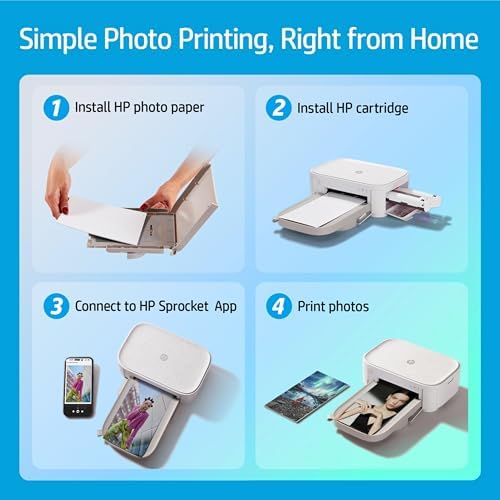 HP Sprocket Studio Plus 4x6 Wireless Instant Photo Printer, 118 Sheets + 3 Cartridges, Wi-Fi, Premium Dye Sublimation, Compact Home Use, Prints Vibrant Color Pictures, Editing App for Fun Photos - Image 4
