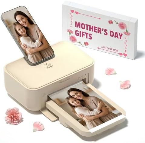 HPRT 4x6 Photo Printer for iPhone & Android, with 20 Sheets & 1 Ribbon, Portable Picture Printer for Phone, Home Use, Ideal for Mom, Family & Friends, Beige by HPRT