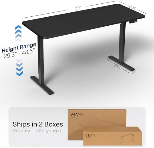 VIVO Black 60 x 24 in Standing Desk, DESK-KIT-1B6B - Image 3