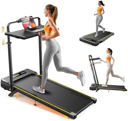 Acezoe 3 in 1 Under Desk Treadmill with Incline, Walking Pad with Removable Desk Workstation, Adjustable Height for Different Need, 300lbs Capacity, Foldable Compact for Home Small Office by AcezoeFitness