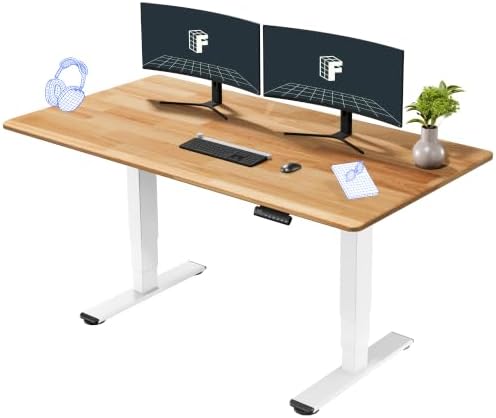 FLEXISPOT E6 Solid Wood Dual Motor 3-Stage Electric Standing Desk, 63 x 30 by Unknown