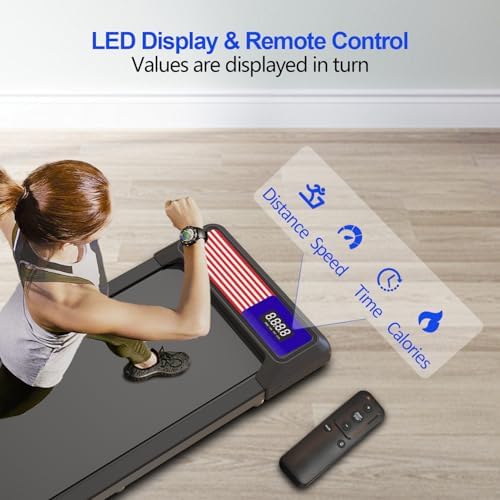 Under Desk Treadmill,Walking Pad with 5% Incline，Treadmills for Home & Office, 2.5HP Portable Treadmill with Remote Control and LED Display - Image 5