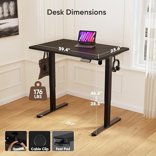 Monomi 39.4" Electric Standing Desk, Height Adjustable sit Stand up,Black - Image 2