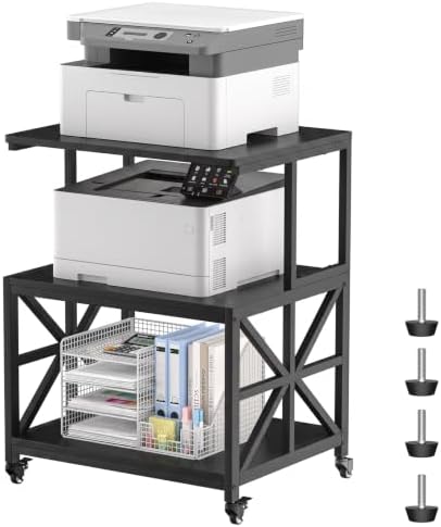 GreenForest Large Printer Stand with Wheels, 23.6"x18.9" Printer Table by GreenForest