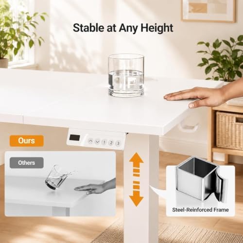 Claiks Electric Standing Desk, 48x24 Inch, White - Image 5