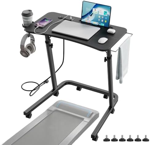 Adjustable Height Standing Desk for Walking Pad, Treadmill Desk with Wheels by Unknown