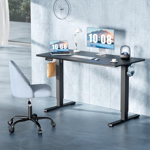 DUMOS 55 Inch Electric Standing Desk, Memory Adjustable Home Office Desk - Image 3