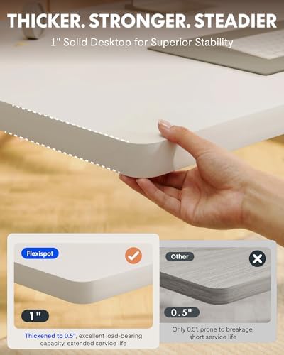 FLEXISPOT EN1 55"x28" One-Piece Standing Desk, White - Image 3