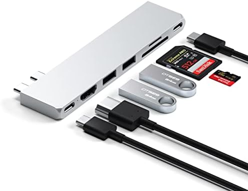 Satechi 7-in-1 USB-C Hub Pro Slim, 4K HDMI, USB 3.2 Gen 2, USB 4, Silver - Image 2