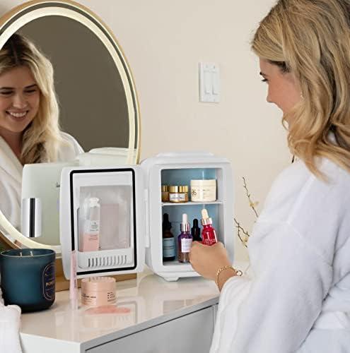 Cooluli Mini Fridge for Bedroom - Car, Office Desk & Dorm Room - Portable 4L/6 Can Electric Plug In Cooler & Warmer for Food, Drinks, Skincare Beauty & Makeup - 12v AC/DC & Exclusive USB Option, White - Image 3