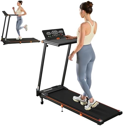 Hccsport Treadmill with Incline, 3 in 1 Under Desk Treadmill Walking Pad with Removable Desk Workstation 3.5HP Foldable Compact Walking Treadmills for Home Small Office with Wristband Remote Control by HCCSPORT