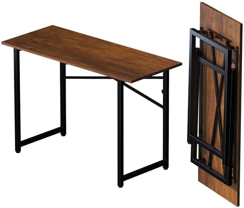 Lutown-Teen 47 inch Folding Desk No Assembly Required, Mahogany by Lutown-TeenHome