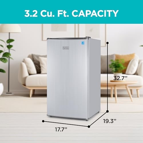 BLACK+DECKER 3.2 Cu. Ft. Compact Refrigerator, BCRK32V, Stainless Look - Image 2