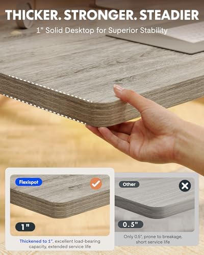 FLEXISPOT EN1 55"x28" One-Piece Standing Desk, Gray Wood - Image 3