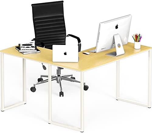 SHW Mission 48 x 48 L-Shape Home Office Computer Desk, Oak - Image 4