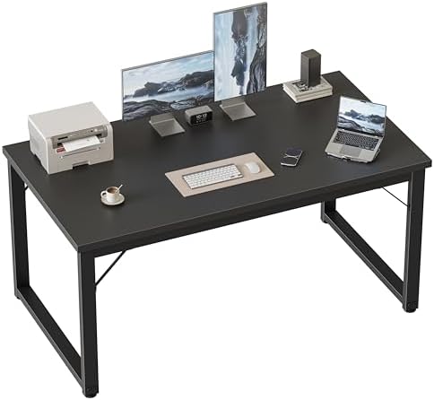 Mericonia 48 Inch Computer Desk, 1" Thick Small Office Table, Black by MERICONIA