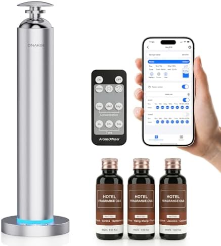 Waterless Aroma Diffuser, 8000mAh Essential Oil Diffuser with App & Remote by Unknown