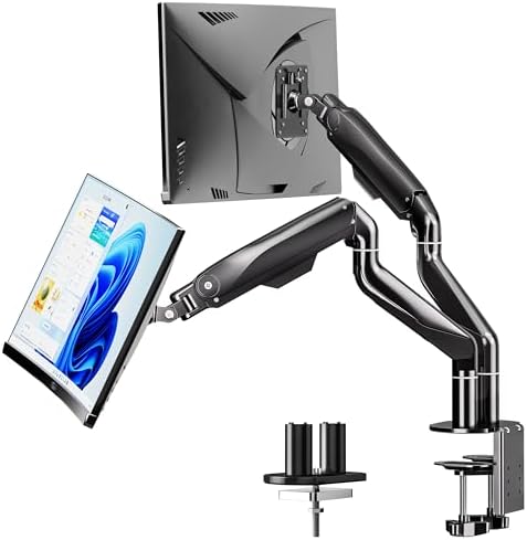 BIZUM Dual Monitor Stand for 17″-42", Heavy Duty Ultrawide Monitor Arm Dual-Monitor Mount VESA Mount with Clamp/Grommet Base, Holds 33.1lbs per Arm, Black by Unknown