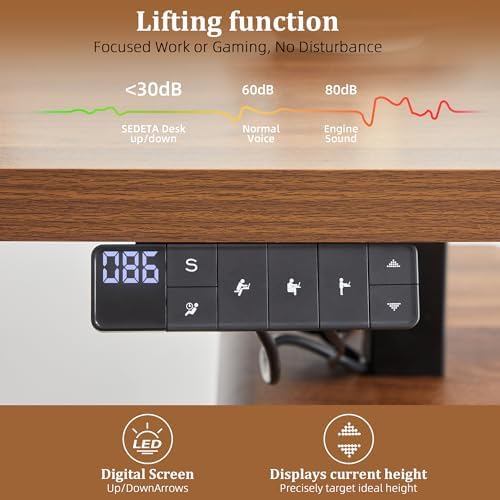55" Wood Electric Standing Desk with Drawers and Storage Shelves - Image 3