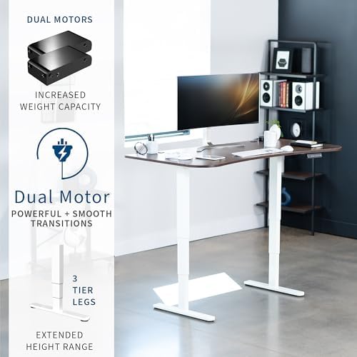 VIVO Rustic Vintage Brown 63 x 32 in Standing Desk, DESK-KIT-2W1N - Image 4