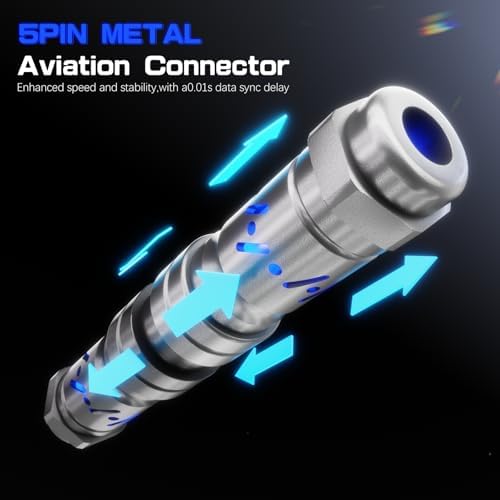 ATTACK SHARK C07 Custom Braided Aviator Cable with Light Up RGB-Blue - Image 4
