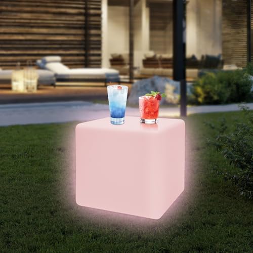 Rechargeable LED Cube Chair Light with Remote, Outdoor Waterproof 16 Colors Changing LED Cube Stool Seat Side Table, Floor Lamp Night Light Glow Furniture for Home Bedroom Patio Garden (Square, 16") - Image 5
