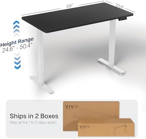 VIVO Black 60 x 24 in Standing Desk, DESK-KIT-2W6B - Image 3