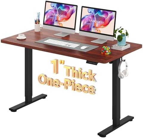 SANODESK One-Piece 1'' Thick Height Adjustable Standing Desk 55''x28'' by sanodesk