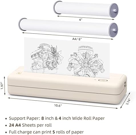 HPRT Wireless Portable Printer - Bluetooth Thermal Printer for Travel - Image 2