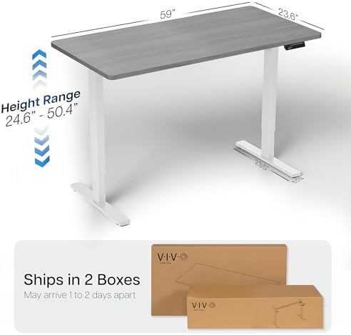 VIVO Dark Gray 60 x 24 in Standing Desk, DESK-KIT-2W6G - Image 3