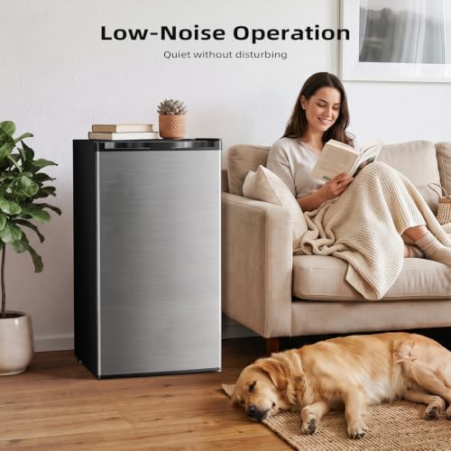 Antarctic Star 3.2 Cu.Ft. Compact Refrigerator,Single Door Mini Fridge with Adjustable Thermostat,Low noise for Apartment,Dorm,Office,STEEL - Image 7