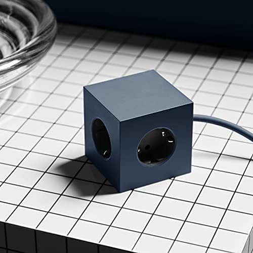 Avolt Square 1 Power Cube | Iconic Scandinavian Design Power Strip with USB Ports | 3 Type B Outlets, Fast Charging | Magnetic Base, 5.9ft Cord | Red Dot Award-Winner (Blue, USB A - 5.9ft) - Image 4