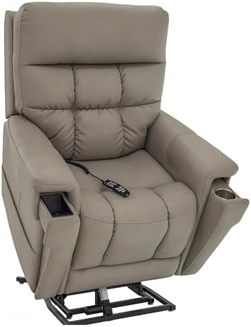 Pride Viva Lift Ultra Power Recliners - Lift Chair for Adults, 400 Lbs Weight Capacity, Lithium Battery Backup, 22.5" W x 21" D Comfort Seat, Medium, Capriccio Dove - PLR4955M by PrideMobility