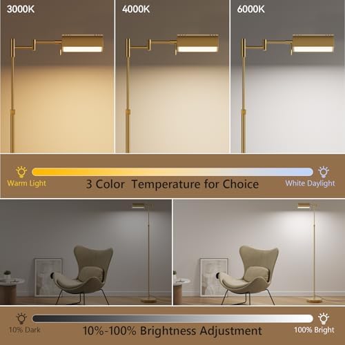 SUNMORY Dimmable LED Pharmacy Floor Lamps, 16W/1500LM Bright Reading Lamp - Image 2