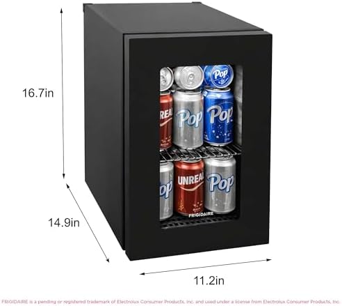 Frigidaire 0.6 Cu. Ft. Glass Door Beverage Refrigerator, Digital Display Mini Fridge with Electronic Temperature Control, LED Lighting & Quiet Operation - Image 5