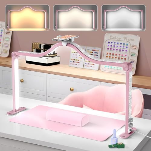 Yokilly Arc Half Moon Light: 34" Shadow-Free Large Nail Light for Desk by Yokilly