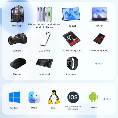 YOTUO Portable 500GB Docking Station External Hard Drive, Multiport USB-C Hub + HDD 7-in-1, USB 3.0, SD/TF Card, Multi-Functional HDD for Windows, Mac, Android, TV, Phone, Laptop, Desktop, PC - Image 4