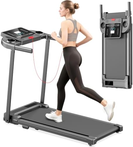 Treadmills for Home Walking Pad Machine- Foldable Treadmill with Handle Bar for Running Jogging Gym Compact Portable Small Caminadora Electrica Folding Quiet Tred Mills Motor & LED Dispay Pcrignbm by Unknown