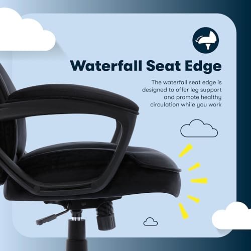 Serta Executive Office Chair with Lumbar Support, Soft Velvet Fabric Chair - Image 5