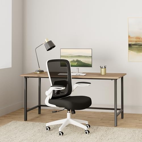 FelixKing Office Chair, Ergonomic Desk Chair Breathable Mesh Chairs Adjustable High Back Lumbar Support Flip-up Armrests, Executive Rolling Swivel Comfy Computer Chairs Home Office White - Image 2