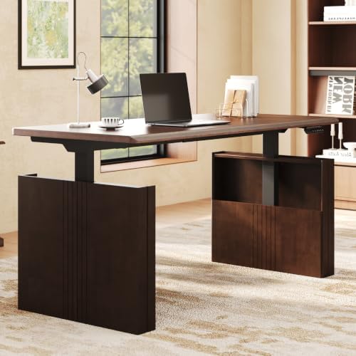 FLEXISPOT 63 x 30 Inch WoodiX Solid Wood Executive Standing Desk, Walnut by Unknown