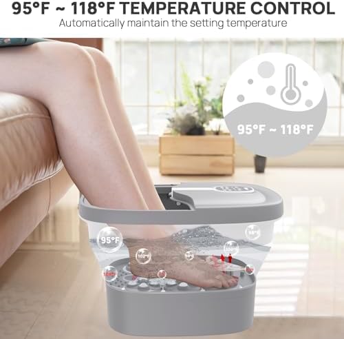 HOSPAN Collapsible Foot Spa Electric Rotary Massage, Foot Bath with Heat, Bubble, Remote, and 24 Motorized Shiatsu Massage Balls. Pedicure Foot Spa for Feet Stress Relief - Image 4