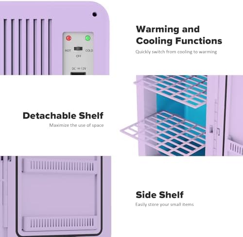 advwin 22L Mini Fridge for Bedroom, 30 Cans Portable Cooler & Warmer Compact Refrigerators with AC/DC Power for Skin Care, Beverage, Cosmetics, Food, Drinks, Office Desk Dorm Room - Image 6