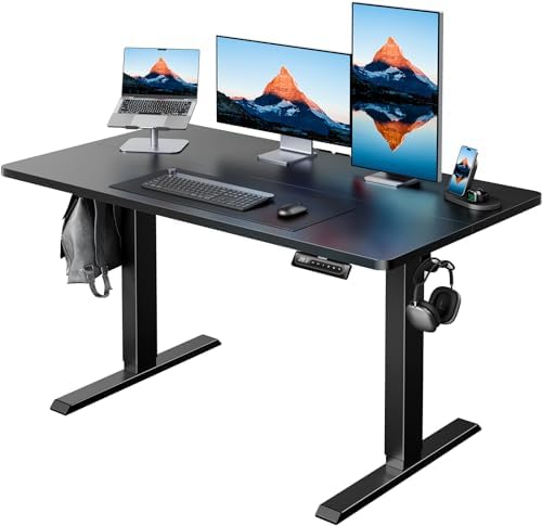 HUANUO 48x23 Inch Electric Standing Desk, Adjustable, Black by HUANUO