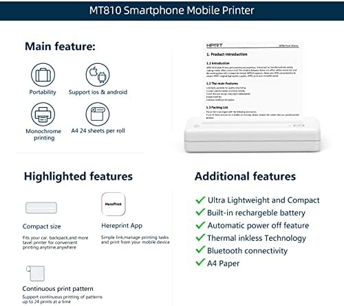 HPRT Wireless Portable Printer - Bluetooth Thermal Printer for Travel - Image 6