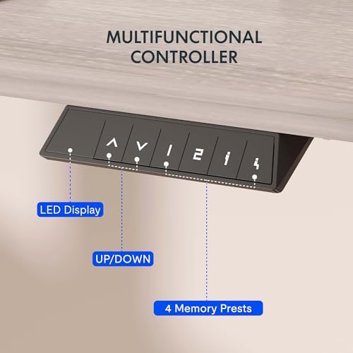FLEXISPOT EN1 48"x30" One-Piece Standing Desk, Gray Wood - Image 4