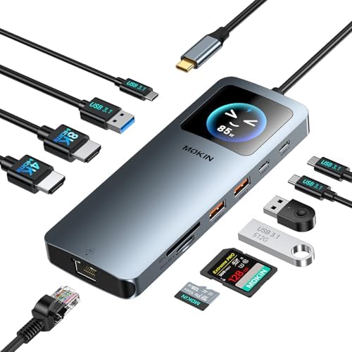 MOKiN LCD USB C Docking Station Dual Monitor,Laptop Docking Station 2 HDMI by MOKiN
