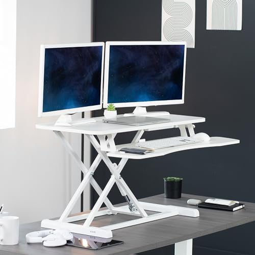 VIVO White 36 in Standing Desk Converter, DESK-V036KW - Image 2