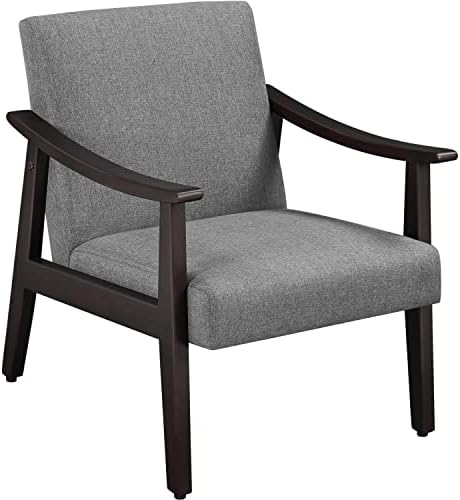 Yaheetech Accent Chair, Mid-Century Linen Fabric Armchair, Dark Gray by Yaheetech