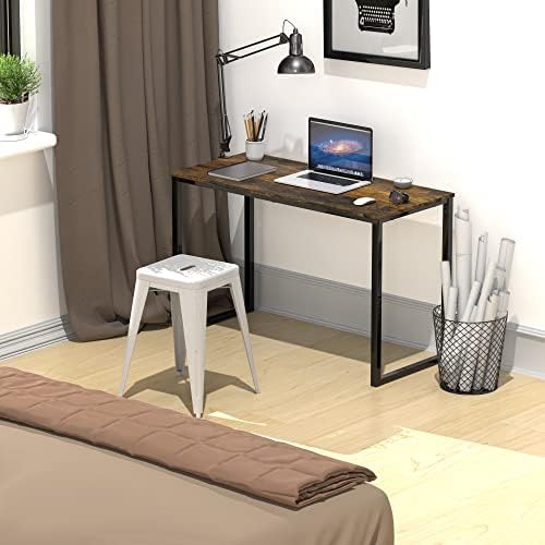 SHW Mission 32-Inch Home Office Computer Desk, Rustic Brown - Image 2